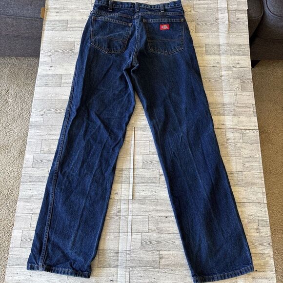 Dickies Work Jeans Men's 33 X 34 Regular Fit Dark Wash Denim Straight Leg Y2K - Picture 3 of 7